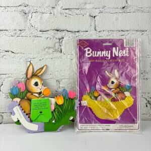 Vintage 80’s Bunny Nest Tissue Centerpiece